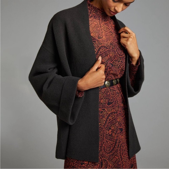 ANTHROPOLOGY MAEVE Brown Chocolate Clara Shawl Cardigan - Picture 2 of 11